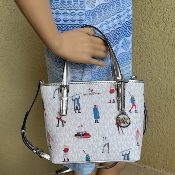 Michael Kors Jet Set Girls XS Convertible Satchel Bright White - Picture 3 of 16